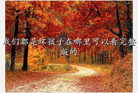 我们都是坏孩子在哪里可以看完整版的