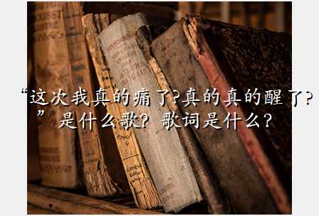 “这次我真的痛了?真的真的醒了?”是什么歌?歌词是什么?
