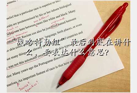 “战略特勤组”最后到底在讲什么,要表达什么意思?