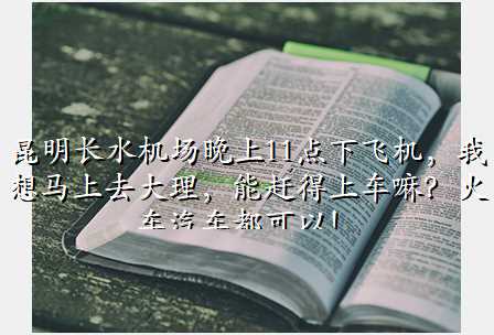 昆明长水机场晚上11点下飞机,我想马上去大理,能赶得上车嘛?火车汽车都可以!