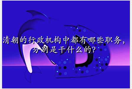 清朝的行政机构中都有哪些职务,分别是干什么的?