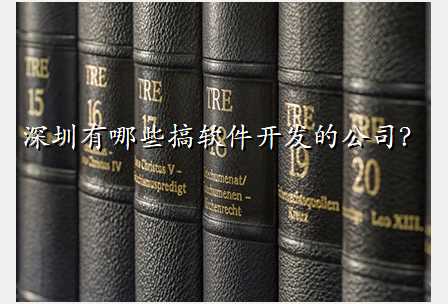 深圳有哪些搞软件开发的公司?